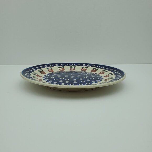 Polish Pottery Wiza Peacock Apple Dinner Plate Peacock & Apples Luncheon Plate - Picture 5 of 6
